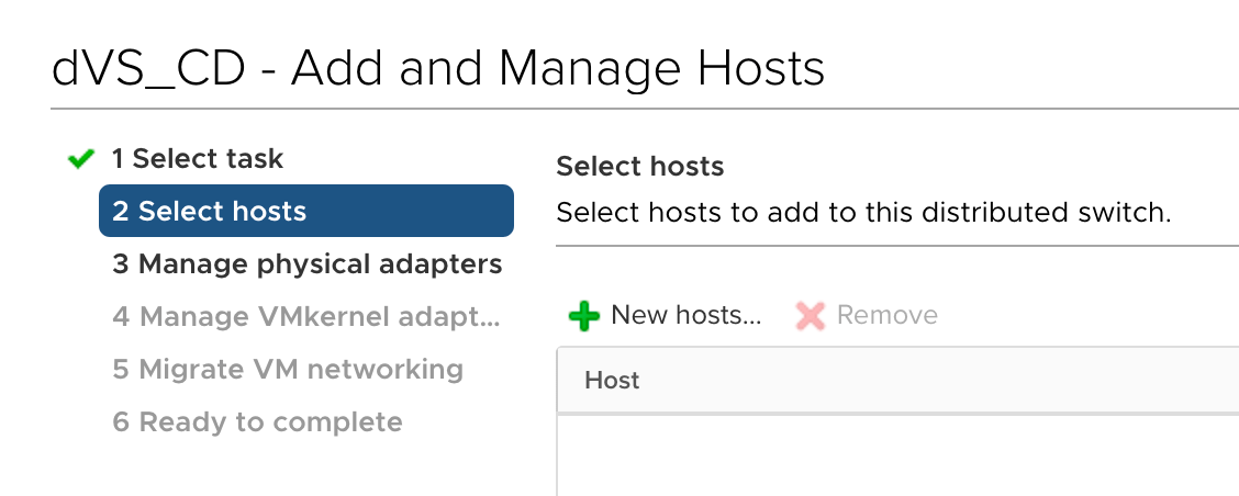 Click + to add hosts